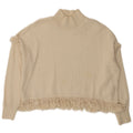 Zara Damen Crop Rollkragenpullover Pullover UK 14 Medium Off White