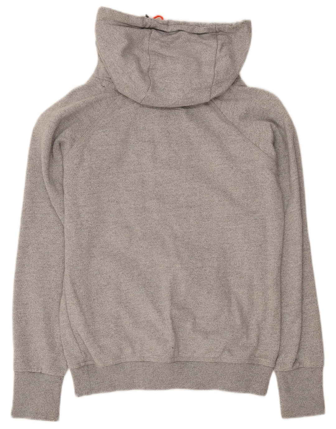 SUPERDRY Damen Kapuzenpullover UK 14 Mittelgrau gesprenkelte Baumwolle