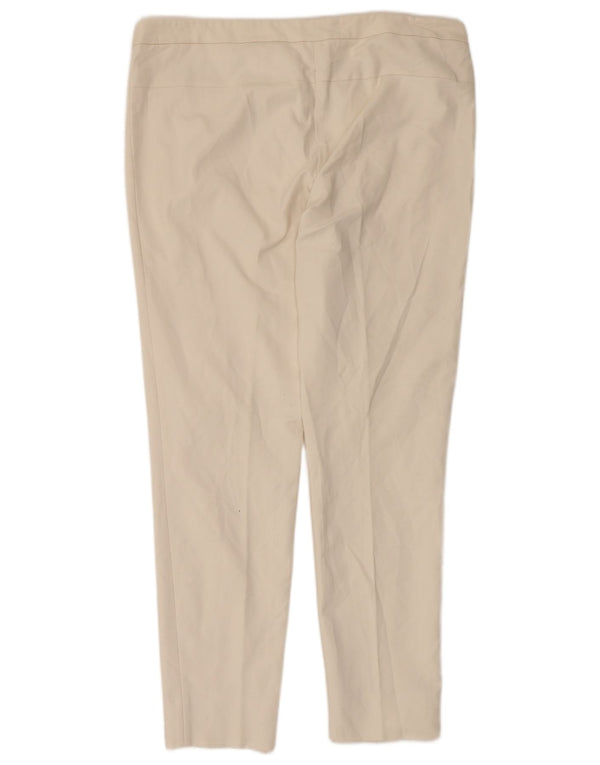 Zara Womens Slim Casual Trousers EU 44 XL W34 L28 White Cotton