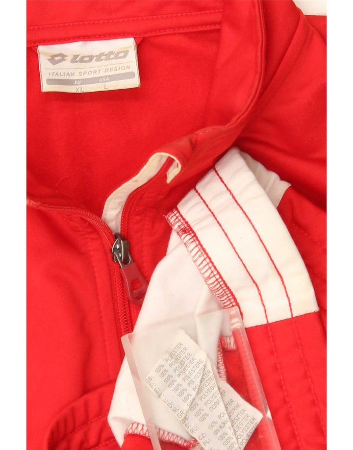Lotto Herren-Trainingsanzug-Top-Jacke, großes rotes Farbblock-Polyester