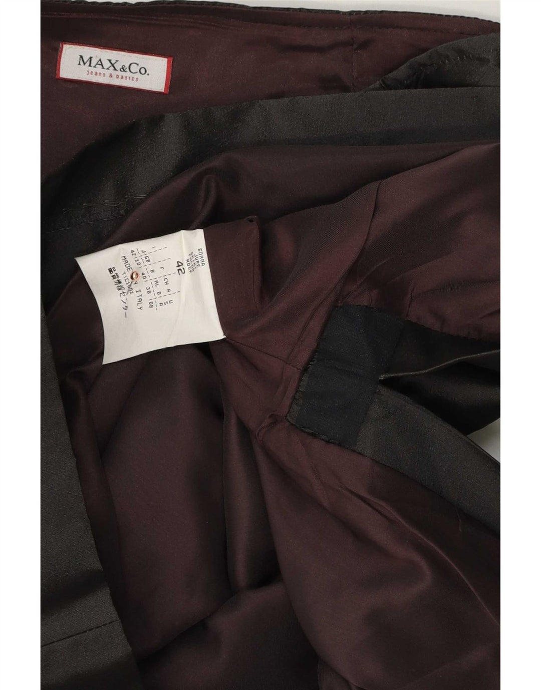 Max & Co. Damen Midirock UK 10 Small W28 Schwarz Polyester