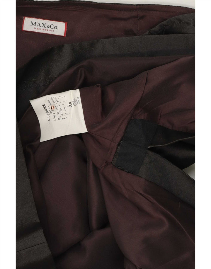 Max & Co. Damen Midirock UK 10 Small W28 Schwarz Polyester