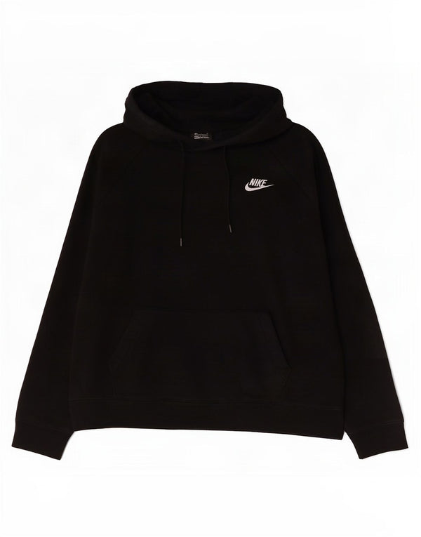 Nike Damen Kapuzenpullover UK 14 Mittelschwarze Baumwolle