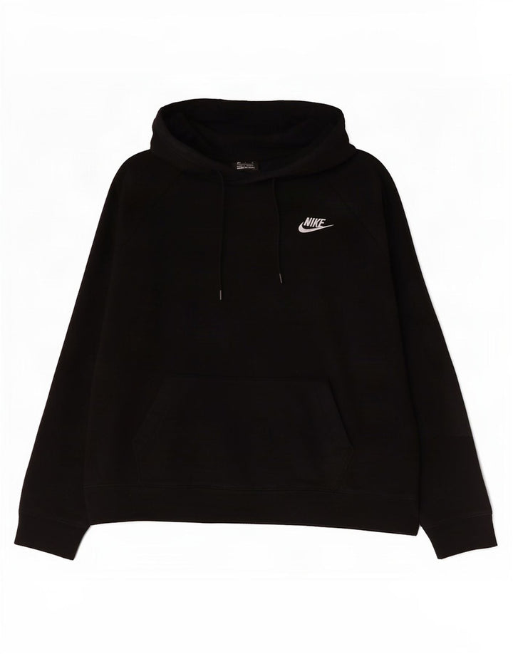 Nike Damen Kapuzenpullover UK 14 Mittelschwarze Baumwolle