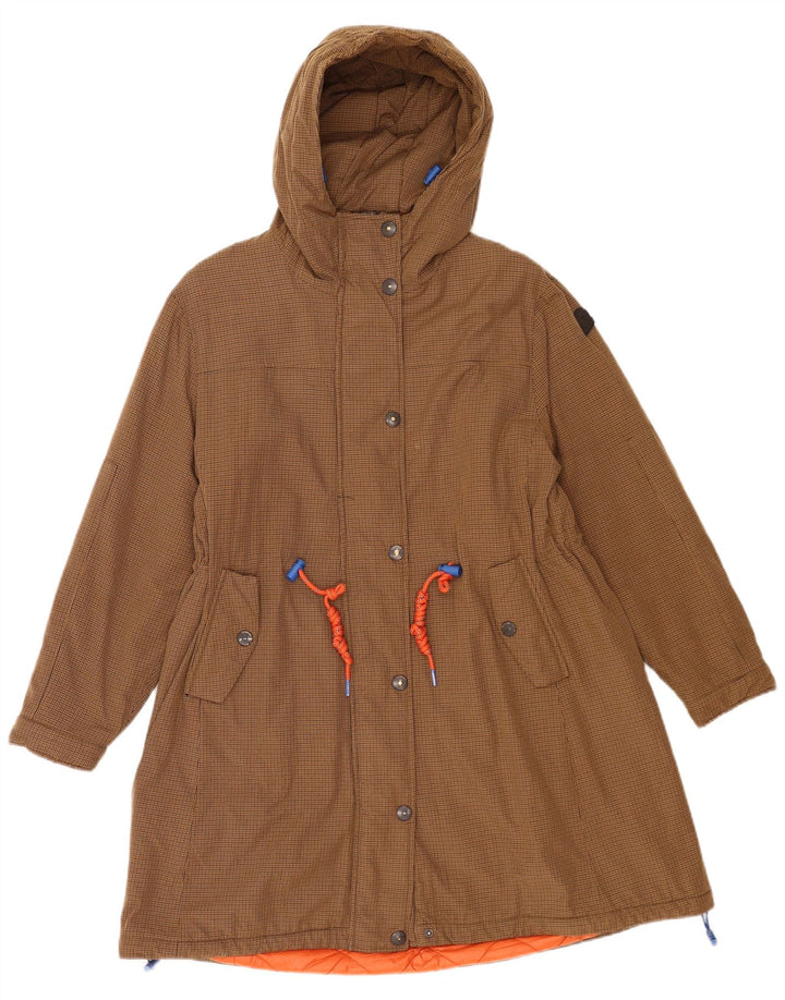 Invicta Womens Hooded Parka Jacket UK 6 XS Braunes Hahnentritt-Polyamid