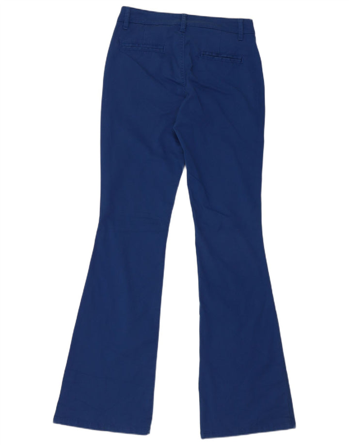 BENETTON Damen Flare Chinohose UK 6 XS W26 L33 Blaue Baumwolle