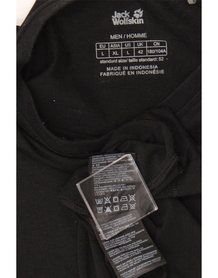 Jack Wolfskin Herren T-Shirt Top Large Schwarz Baumwolle