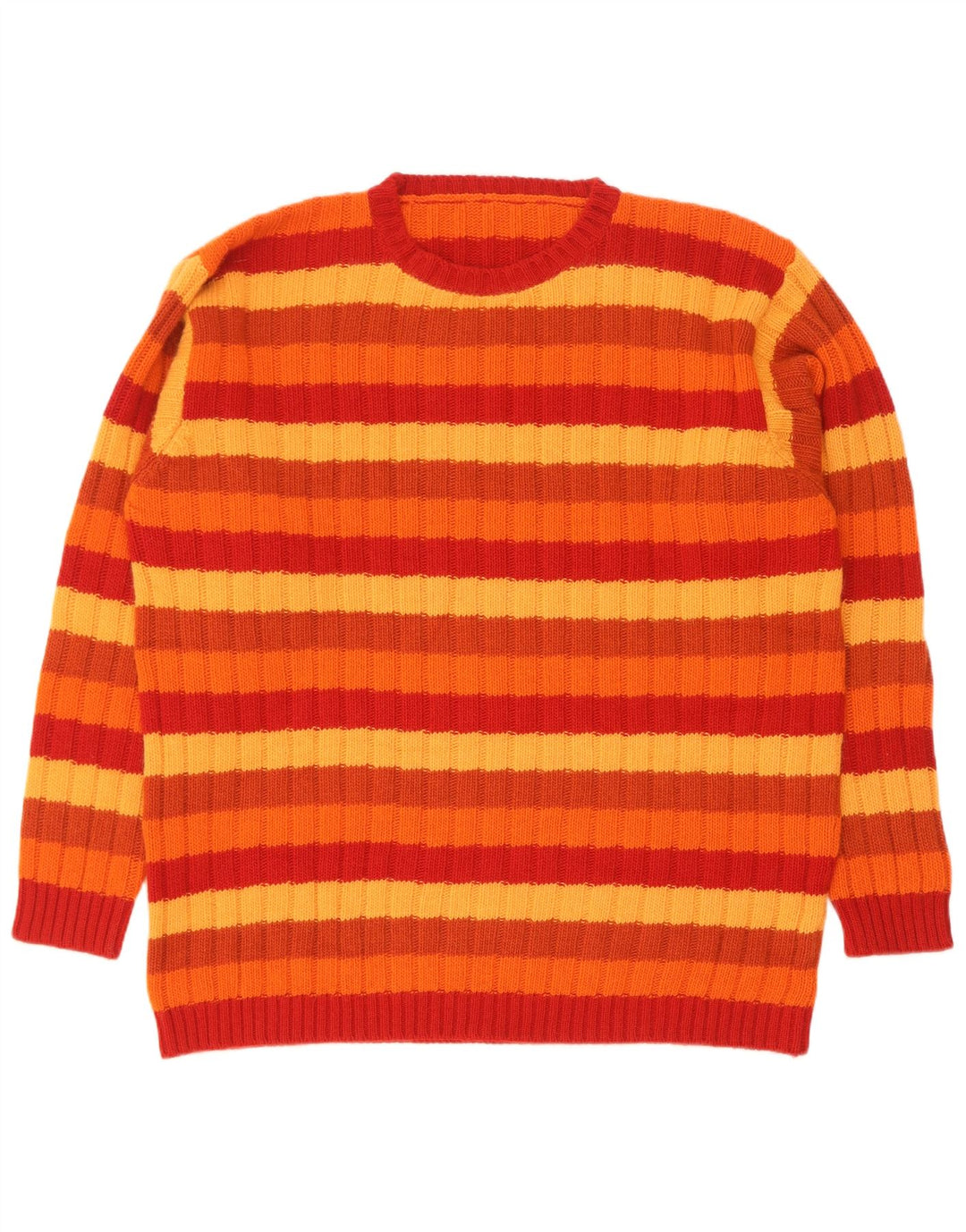 Vintage Herren Pullover mit Rundhalsausschnitt, Größe 52, groß, mehrfarbig gestreift