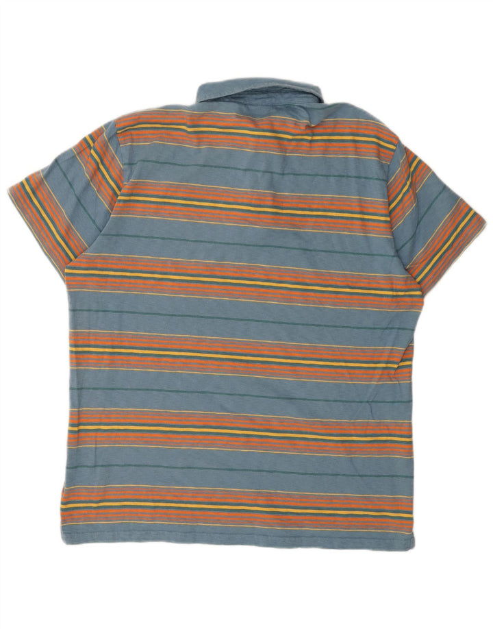Superdry Herren-Poloshirt 2XL aus blau gestreifter Baumwolle