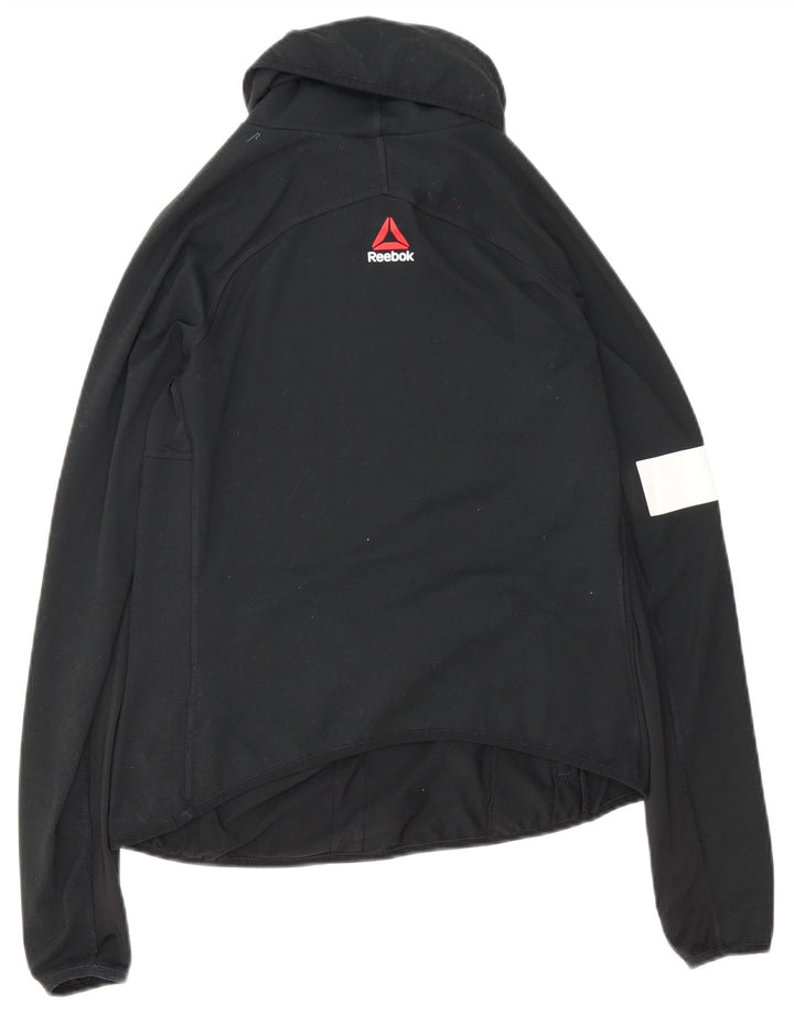 Reebok Damen-Trainingsanzug-Top-Jacke, UK 12/14, mittelschwarz, Farbblock