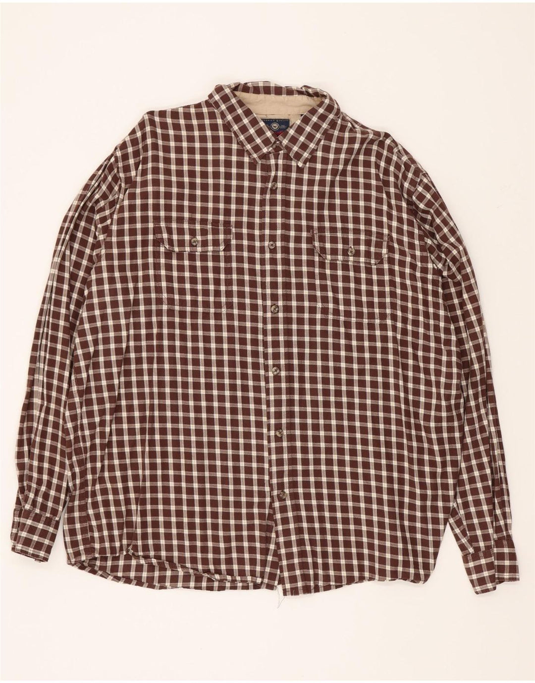 Wrangler Herren-Flanellhemd XL, braun kariert, Baumwolle