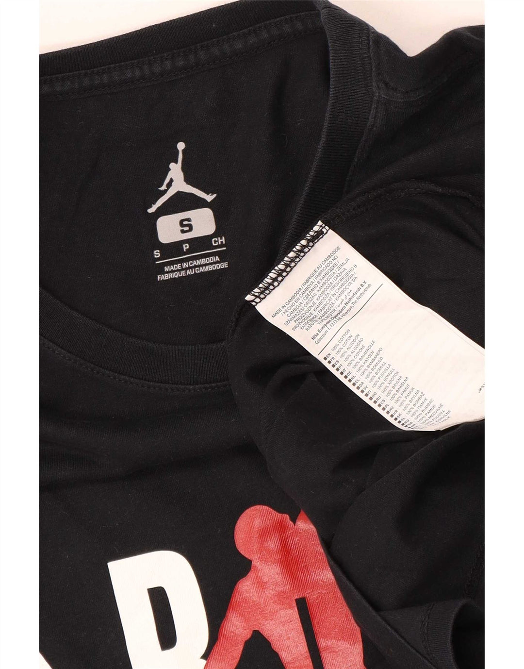 Jordan Herren-T-Shirt mit Grafik, Größe S, schwarze Baumwolle