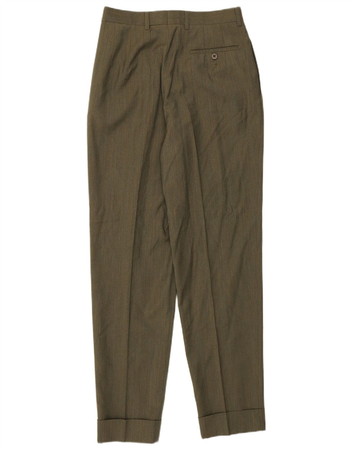 INCOTEX Damen Anzughose mit Pegged-Anzug, UK 8, Größe S, W26, L28, Khaki, Wolle
