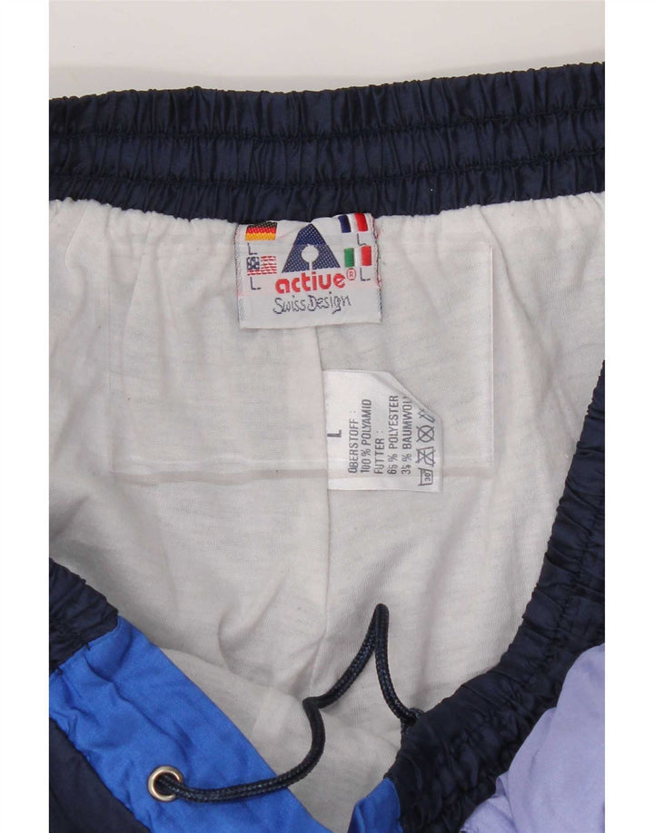 Active Herren-Trainingshose, Jogginghose, groß, Marineblau, Farbblock