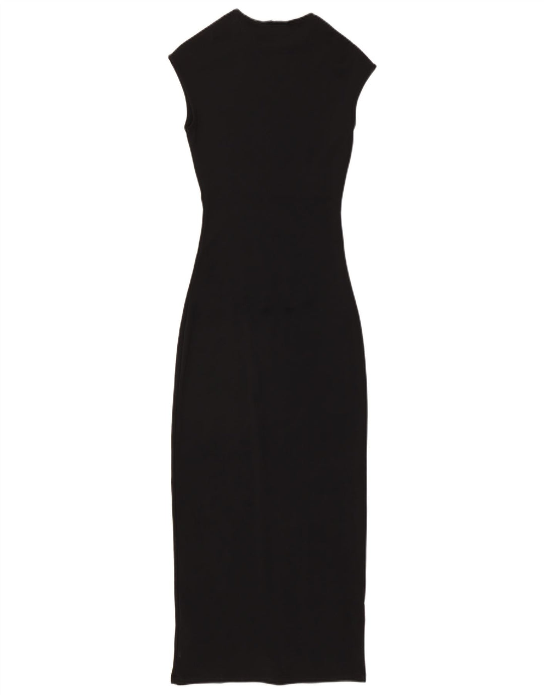 ZARA Damen Ärmelloses Maxikleid UK 10 Small Schwarz Polyamid