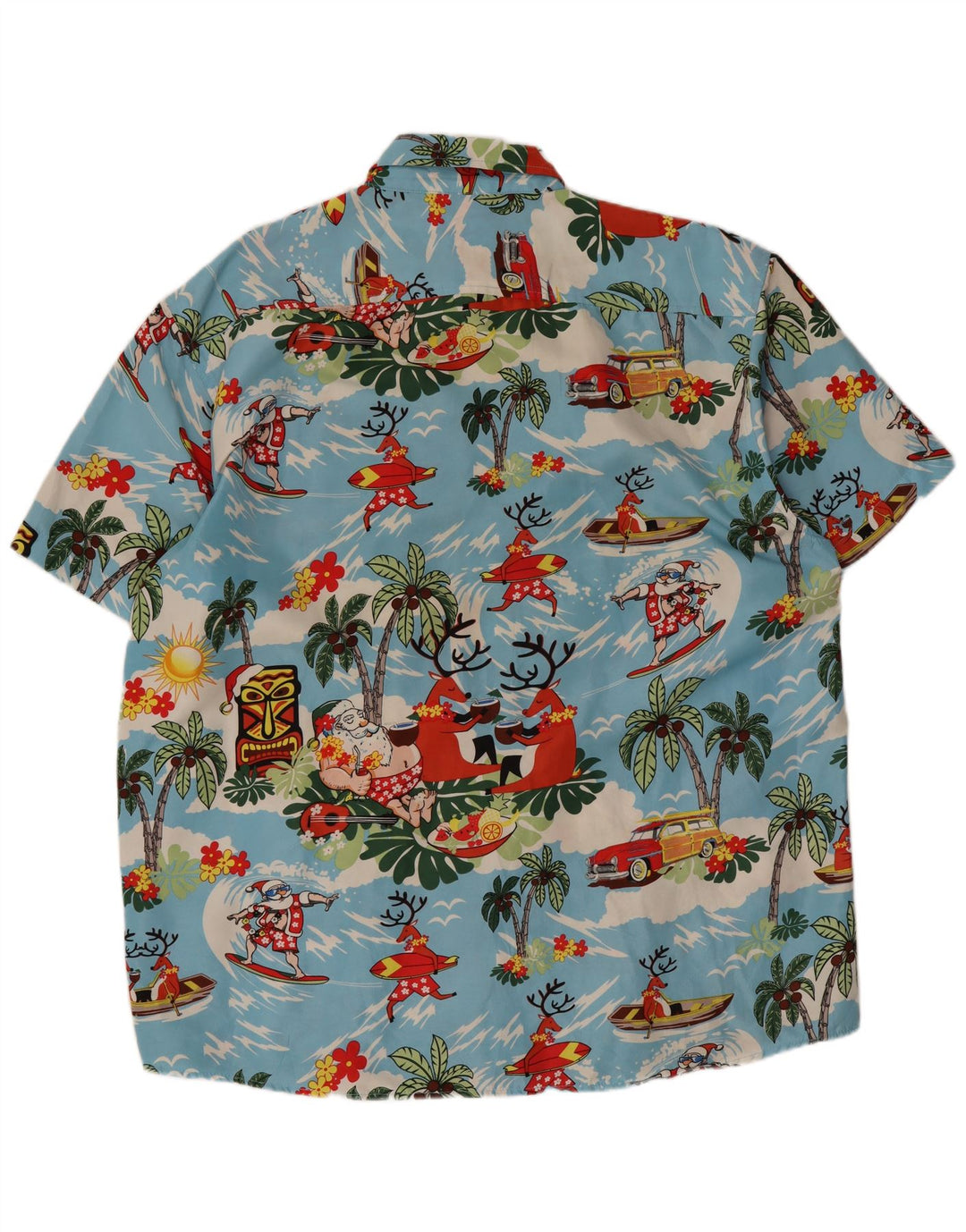 Lowes Hawaii-Kurzarmhemd für Herren, groß, blau, Polyester