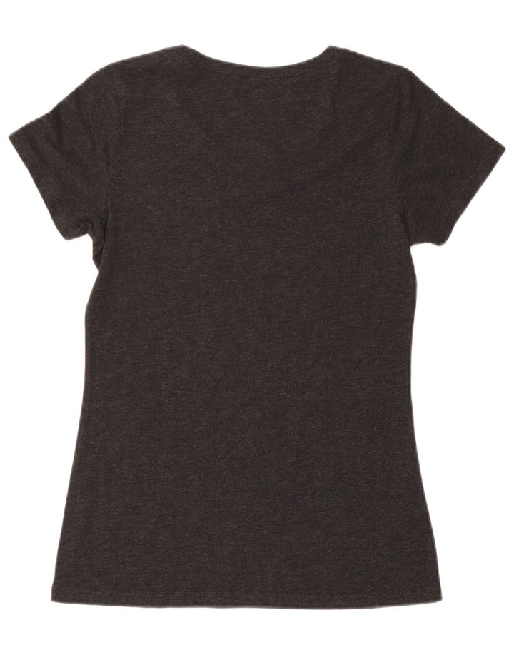 EDDIE BAUER Damen Grafik-T-Shirt-Oberteil UK 12 Mittelgraues Polyester