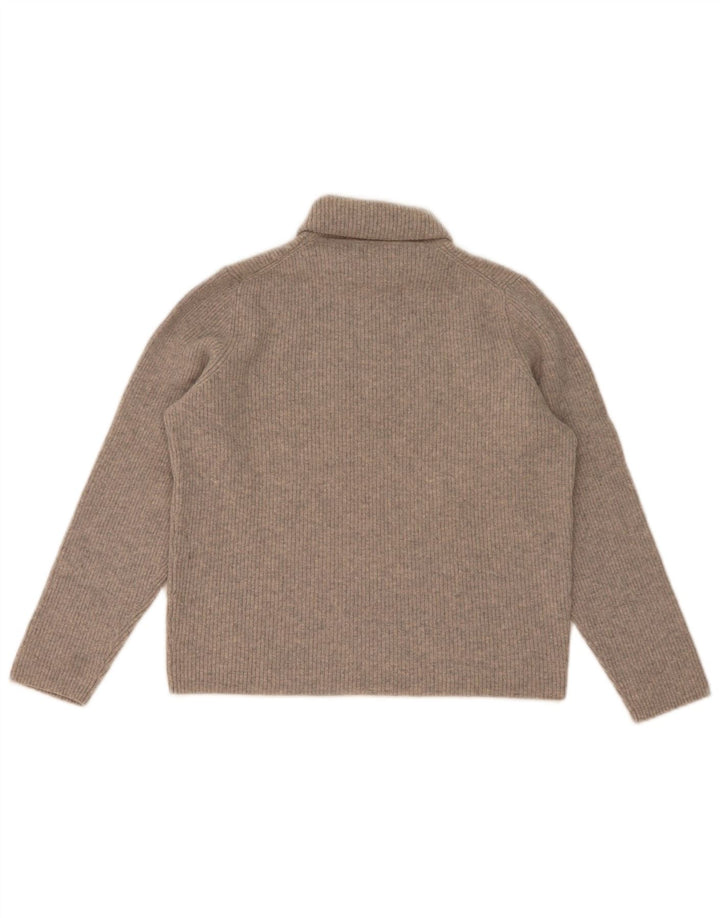 Massimo Dutti Damen-Pullover mit Rollkragen, UK 12, mittelgraue Wolle