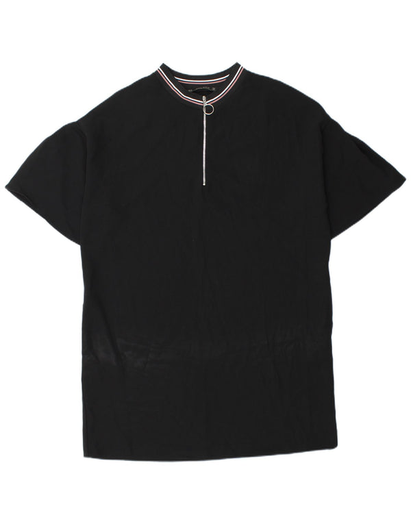 Zara Damen-Etuikleid mit Reißverschluss am Hals, UK 14, Mittelschwarzes Polyester
