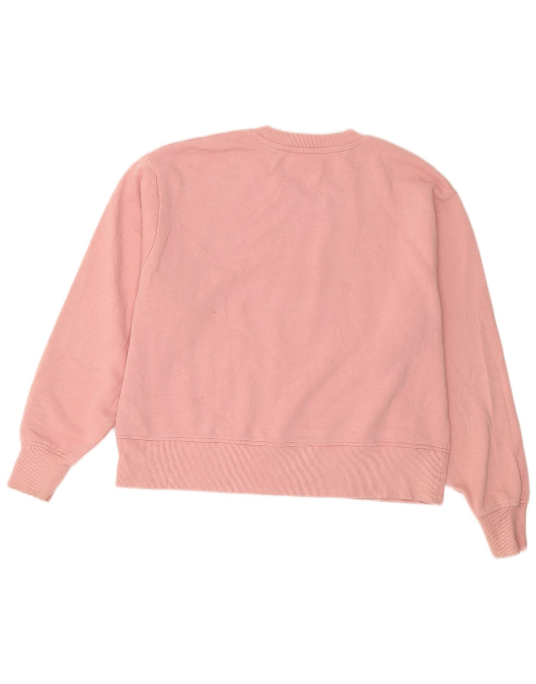 Champion Womens Graphic Sweatshirt Pullover UK 14 Mittelrosa Baumwolle