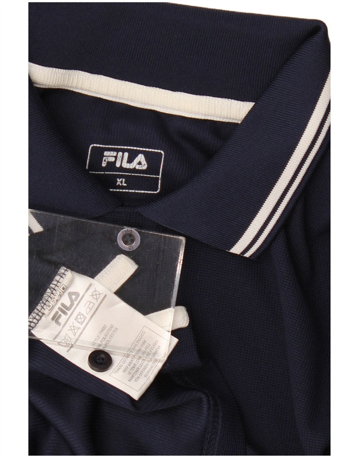 Fila Herren Poloshirt XL Marineblau Polyester