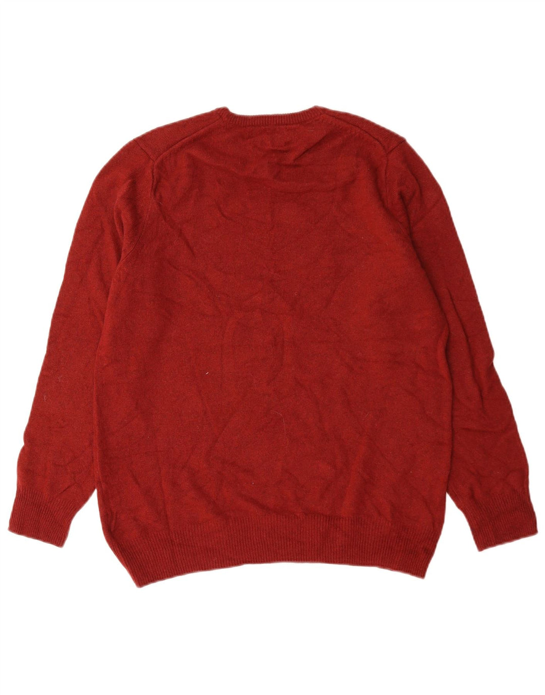 Marks & Spencer Herren-Pullover mit Rundhalsausschnitt, mittelrote Wolle