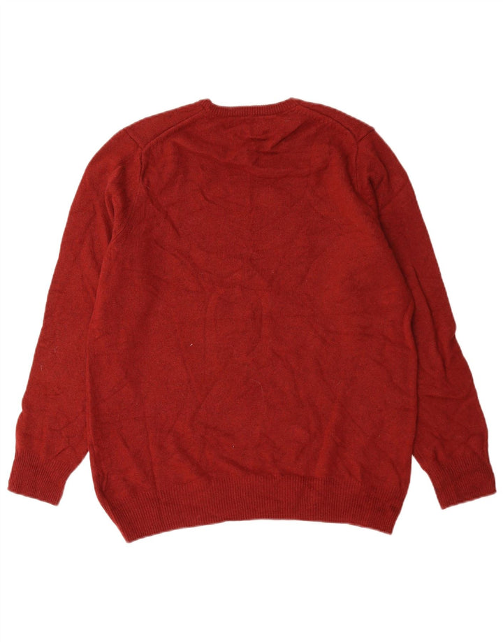 Marks & Spencer Herren-Pullover mit Rundhalsausschnitt, mittelrote Wolle