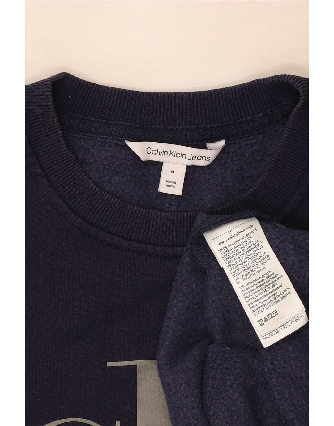 Calvin Klein Jeans Herren Grafik-Sweatshirt-Pullover, mittelmarineblaue Baumwolle