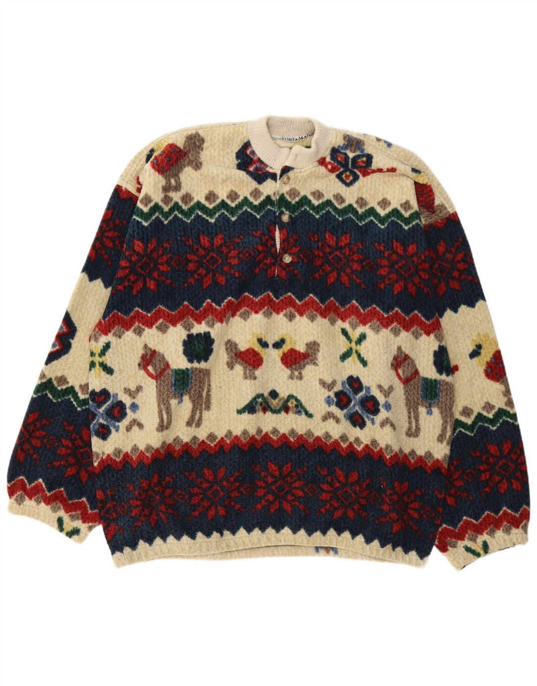 Fort & Madox Herren-Pullover mit Knopfkragen, XL, mehrfarbig, Neuheit