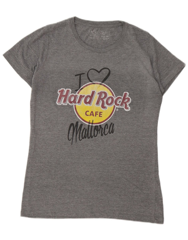 Hard Rock Cafe Damen Mallorca Graphic T-Shirt Top UK 14 Mittelgrau