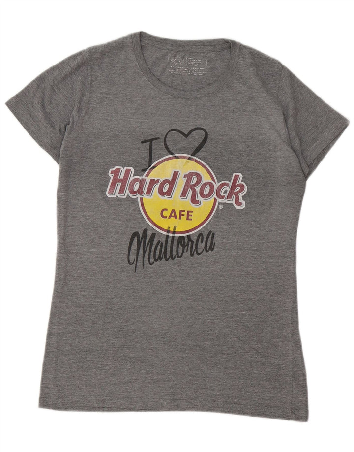 Hard Rock Cafe Damen Mallorca Graphic T-Shirt Top UK 14 Mittelgrau