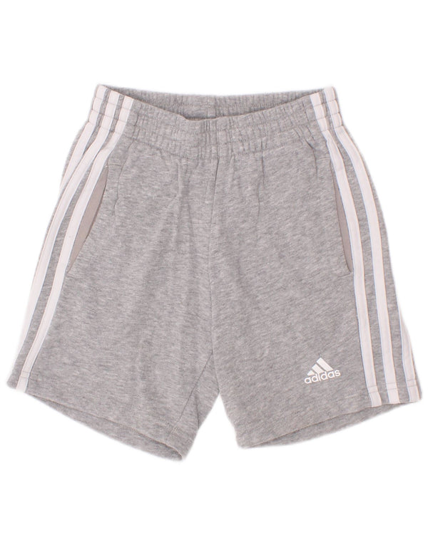 Adidas Sportshorts für Jungen, 4–5 Jahre, grau gefleckte Baumwolle