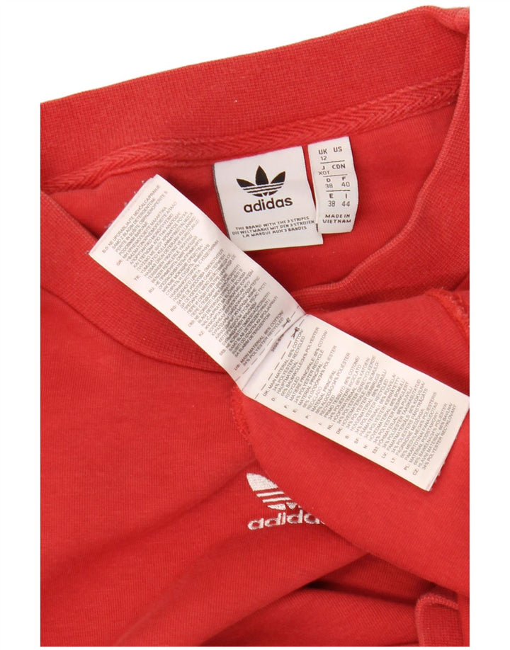 ADIDAS Damen-Sweatshirt in Übergröße, Größe UK 12, mittelrot, Baumwolle