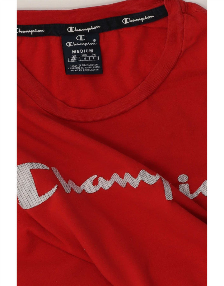 Champion Herren-T-Shirt mit Grafik, mittelrote Baumwolle