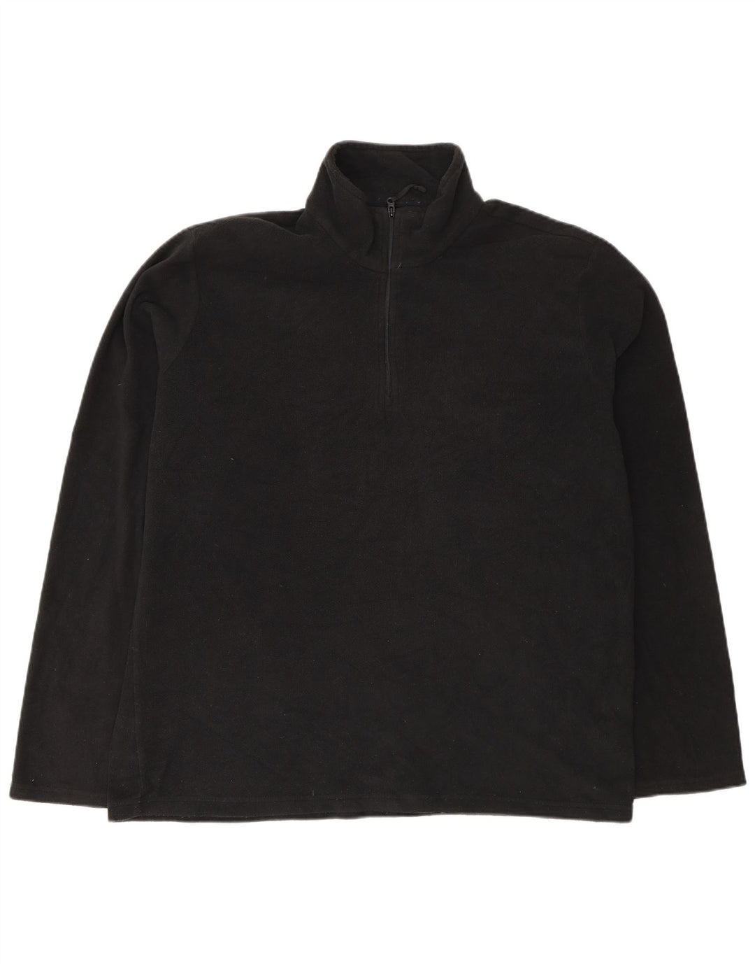 Mountain Warehouse Herren-Fleecepullover mit Reißverschluss am Kragen, Größe L, Schwarz, Polyester