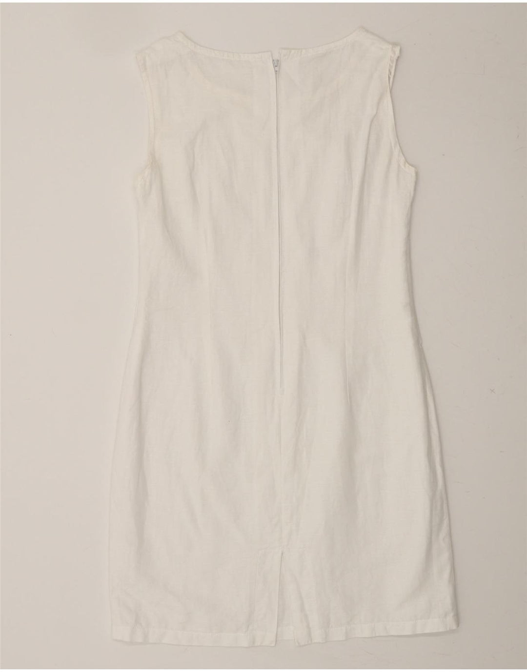 VINTAGE Womens Sleeveless Sheath Dress UK 16 Medium White Vintage Vintage and Second-Hand Vintage from Messina Hembry 