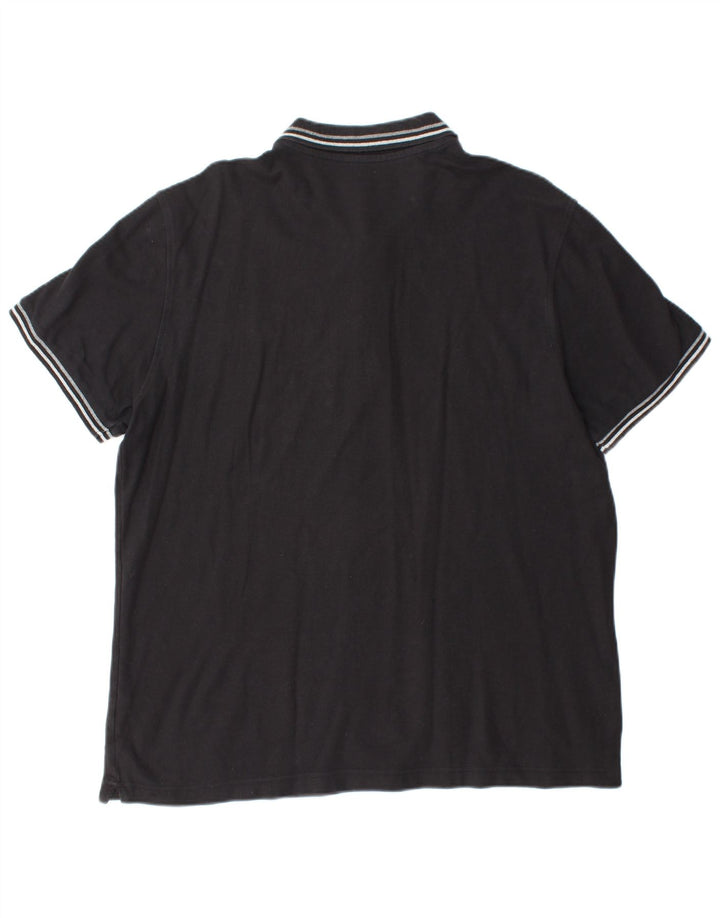 LOTTO Mens Polo Shirt XL Black Cotton