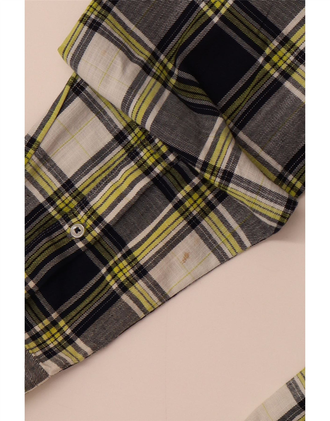 Benetton Kariertes Herrenhemd, groß, marineblau, kariert, Baumwolle