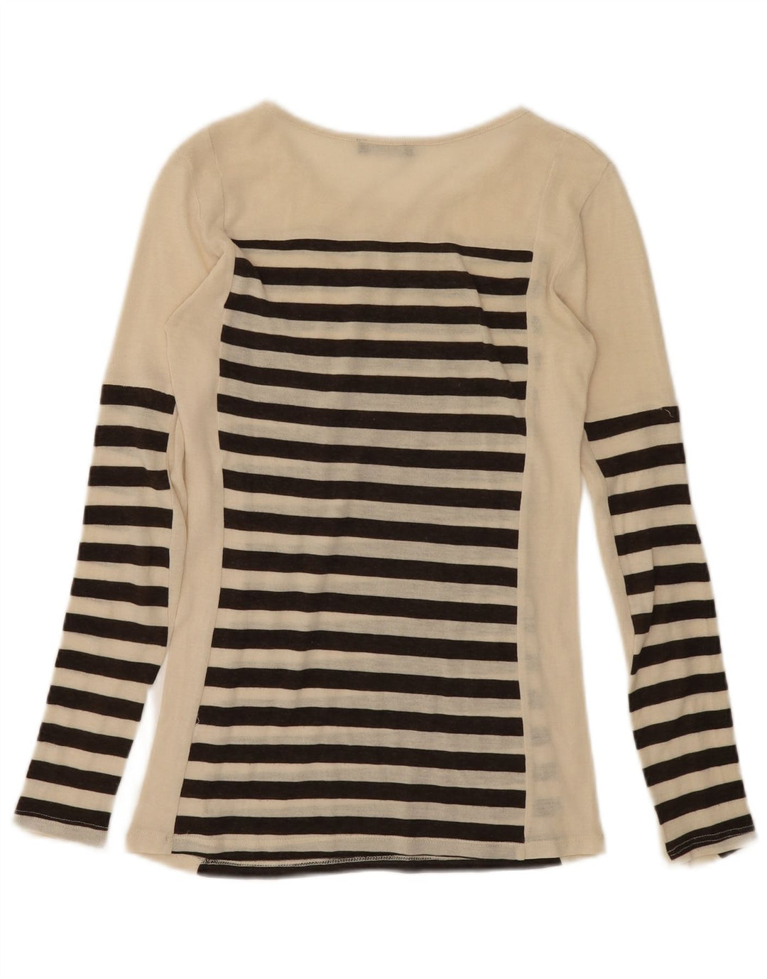 Zara Damen Top Langarm UK 8 Small Beige gestreift
