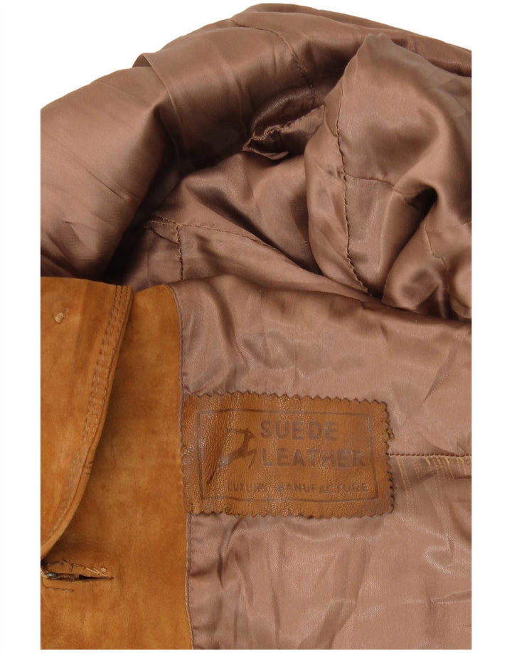 VINTAGE Damen-Blazerjacke aus Wildleder mit 3 Knöpfen, Größe S, Größe S, Beige, Wildleder