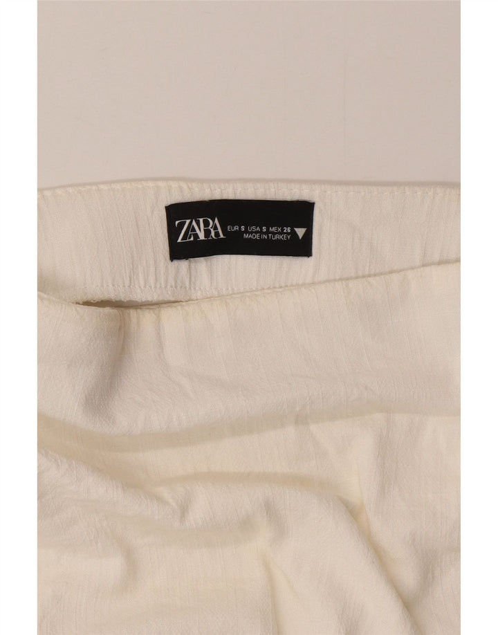 Zara Damen Mini-Wickelrock, Größe S, W26, Weiß