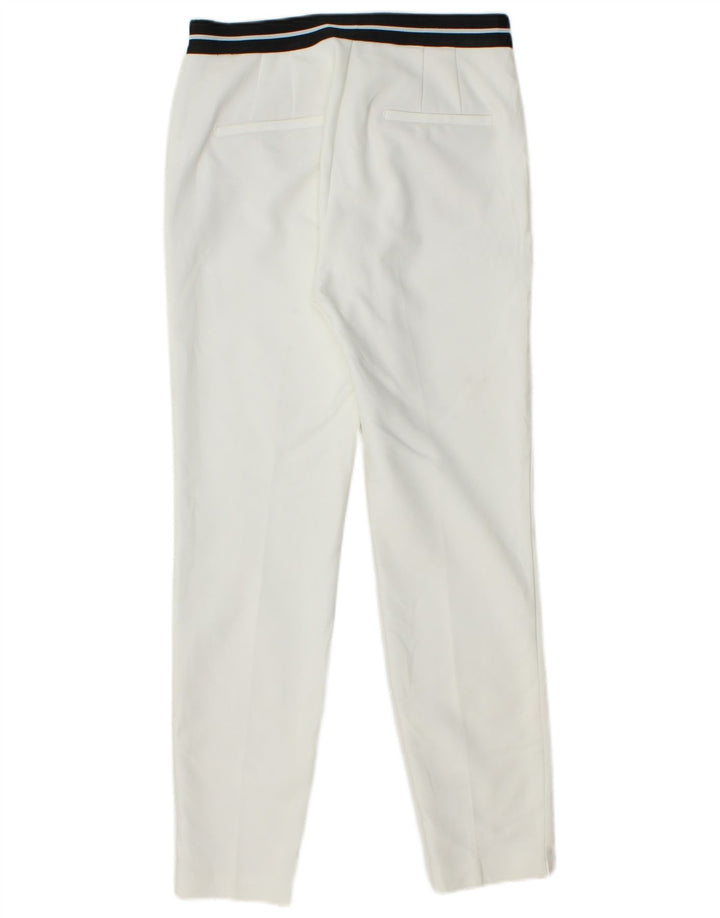 ZARA Womens Slim Casual Trousers Medium W28 L26 White Cotton