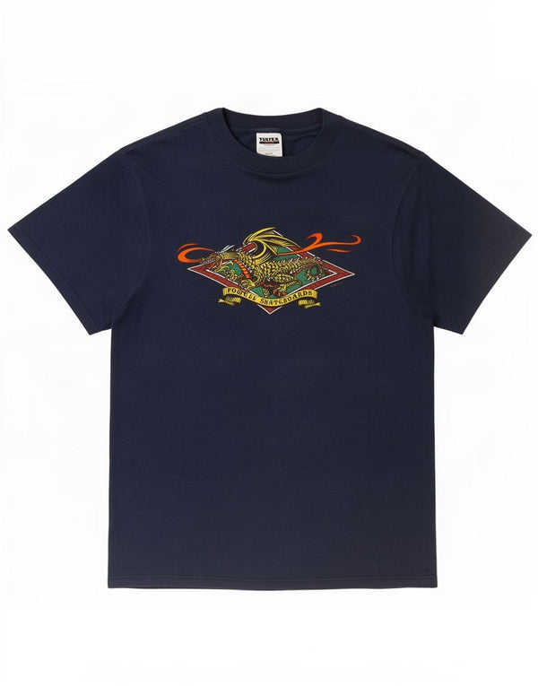 TULTEX Herren Powell Skateboards Street Dragon 1994 T-Shirt Top Mittelblau