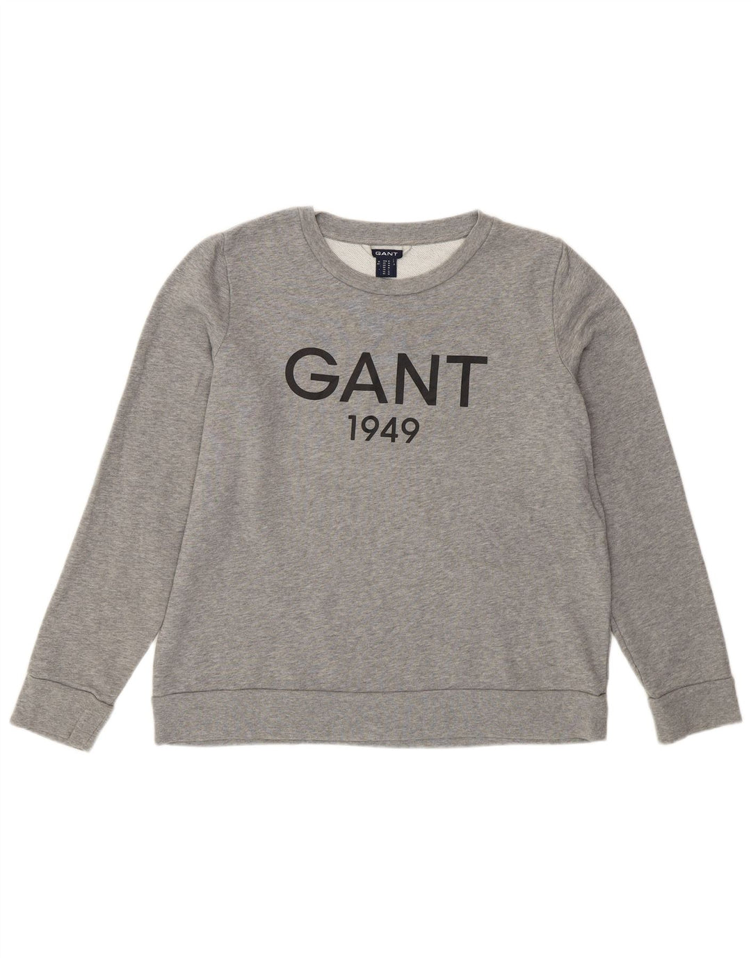 Gant Grafik-Sweatshirtpullover für Damen, UK 14, mittelgrau gefleckte Baumwolle
