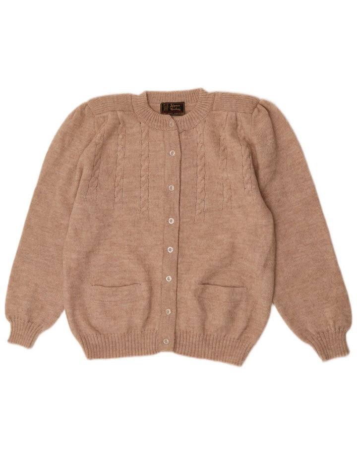 Alpaca Quitex Damen Strickjacke UK 12 Medium Beige