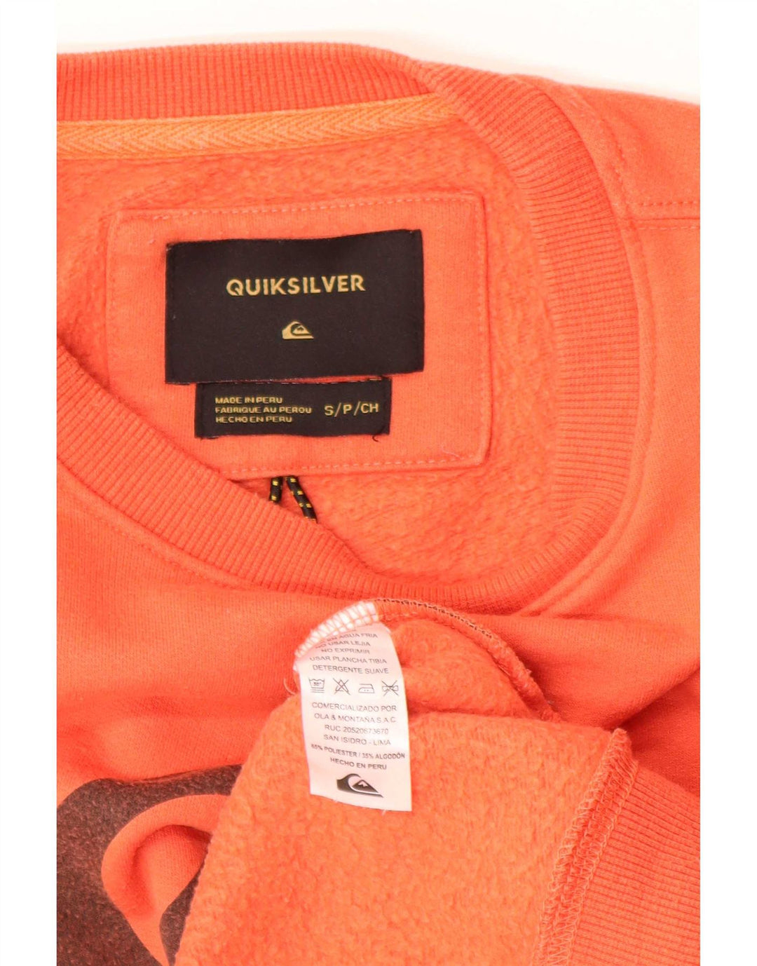 Quiksilver Herren-Sweatshirt mit Grafik, Größe S, Orange, Polyester