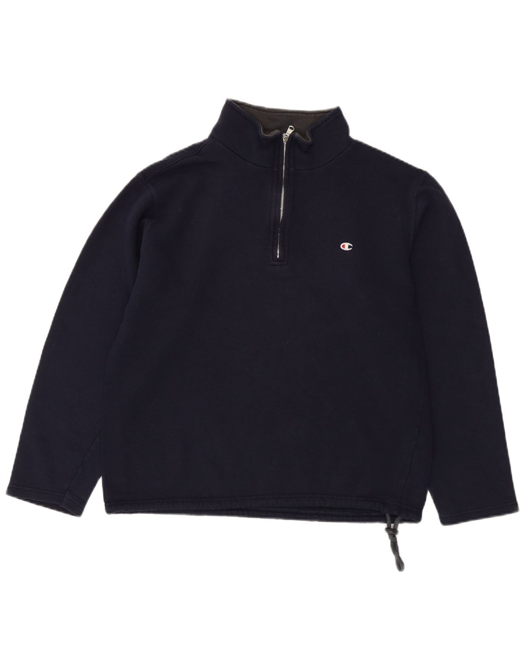 CHAMPION Herren-Sweatshirt mit Reißverschluss am Hals, mittlere marineblaue Baumwolle