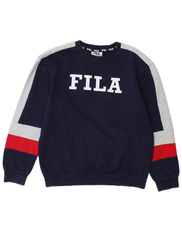 Fila Grafik-Sweatshirt für Jungen, 13–14 Jahre, Marineblau, Farbblock