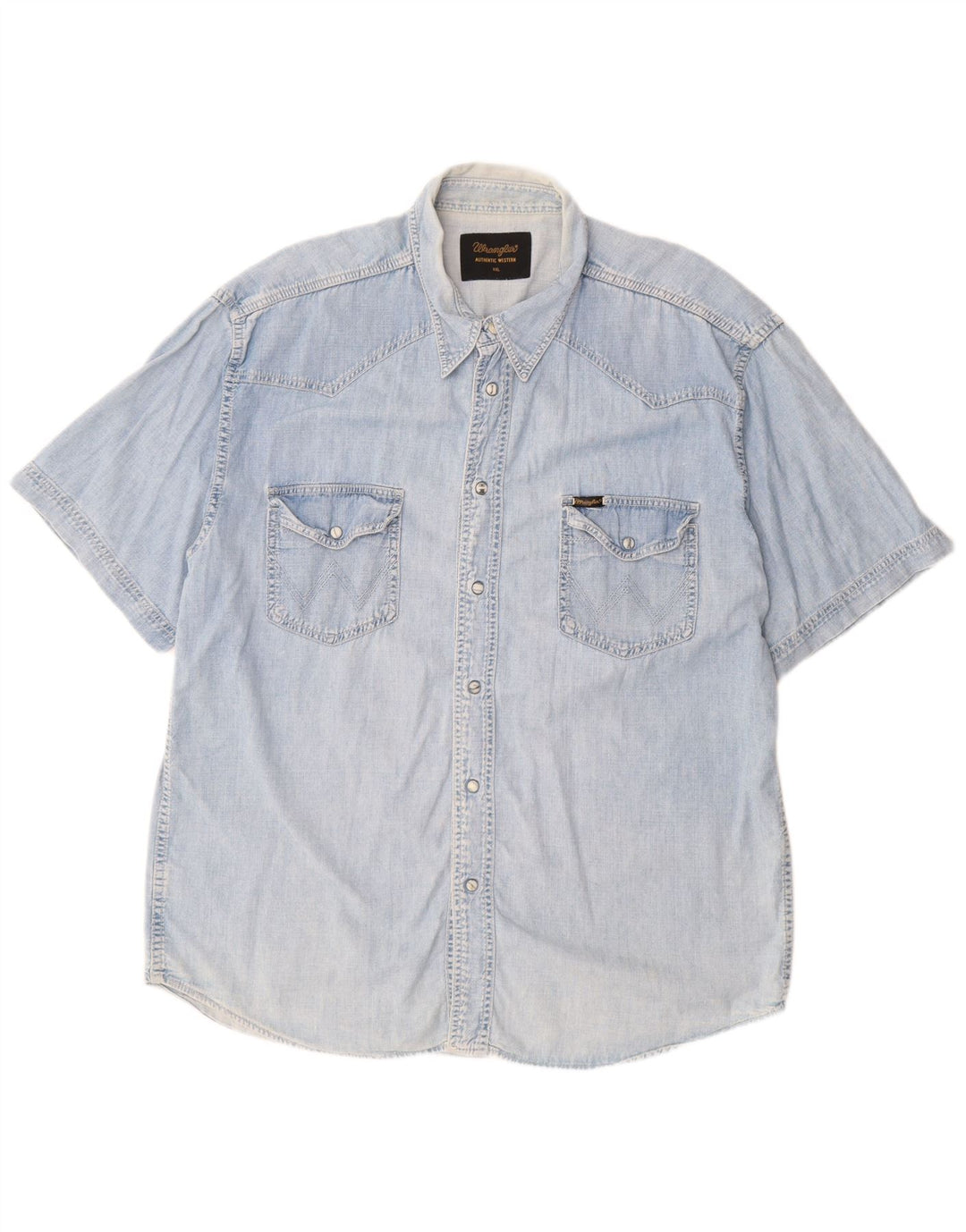 WRANGLER Herren Kurzarm-Jeanshemd 2XL Blau