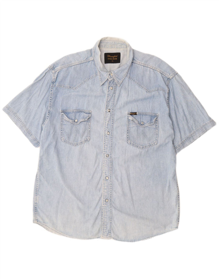 WRANGLER Herren Kurzarm-Jeanshemd 2XL Blau